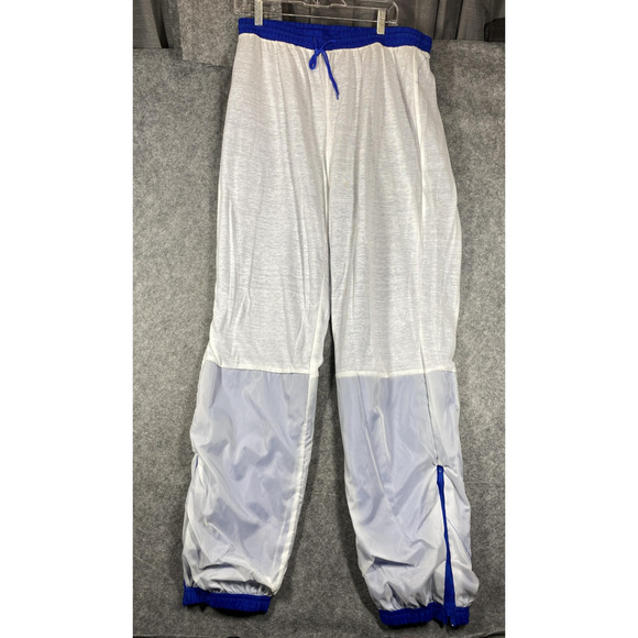 VINTAGE Reebok Track Suit Mens XL Blue White Nylon Windbreaker 2 Piece 90s - Picture 13 of 15
